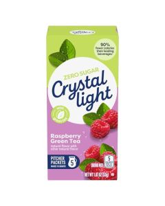 Crystal Light Drink Mix 60 Pitcher Packets for Flavorful Hydration and Shareable Refreshment Naturally Flavored Raspberry Green Tea with other natural flavor Made with Green Tea 187 oz each