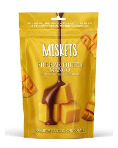 Miskets Belgian Milk Chocolate Coated Freeze Dried Mango, 80 gr