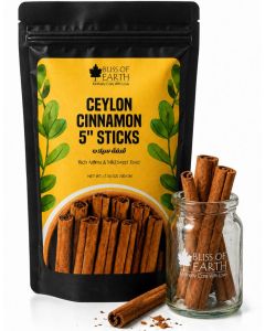 Bliss of Earth True Ceylon Cinnamon Sticks 5" Cut 200g, Original Sri Lankan Cinnamon For Baking, Cooking, Tea & Coffee