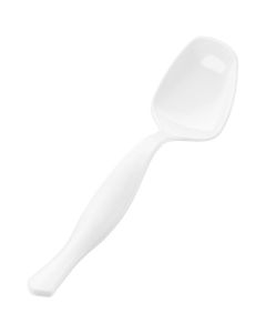 Restaurantware-Cater Tek 8 Inch Serving Spoons, 10 Disposable Spoons For Catering - Ergonomic Handle, Heavy-Duty, White Plastic Food Spoon, Elegant, For Weddings, Buffets, Or Catering Events