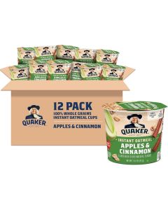 Quaker Instant Oatmeal Cups - Apples & Cinnamon (12 Count)
