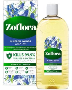 Zoflora 3 in 1 Multipurpose Concentrated Disinfectant- Bluebell Woods -500 ml / Anti-Bacterial / All Surface Cleaner/ Home, Kitchen & Bathroom Cleaning /Eliminates Odour / 24 Hours Fragrance