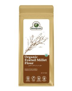 Homegrown Organic Foxtail Millet Flour (Kangni Atta) 500g – Gluten-Free, Stone-Ground / High Fiber / Ideal for Rotis & Diabetic-Friendly Diet