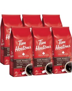 Tim Hortons Dark Roast Ground Coffee, 100% Arabica Beans, 72 Ounce (Pack of 6)