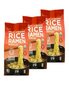 Lotus Foods Organic Millet & Brown Rice Ramen - 10 Oz Bags (Pack of 3)