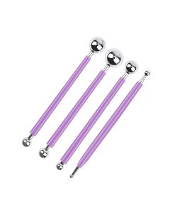 4 x Fondant Cake Decorating Clay Flower Sugarcraft Ball Model DIY Tool 8 Sizes Purple
