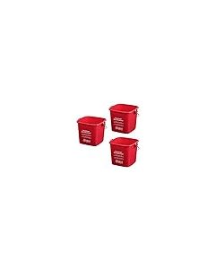 Red Small Sanitizing Buckets for Cleaning 3 Quart Sanitizing Cleaning Pail Set of 3 Square Sanitizing Plastic Bucket