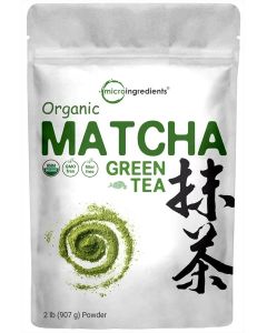 Organic Matcha Green Tea Powder, 2 Pound (32 Ounce), Culinary Grade - Unflavored - First Harvest Authentic Japanese Origin, 100% Pure Matcha for Smoothies, Latte and Baking, Non-GMO, Non-Irradiation