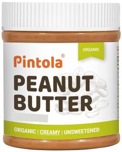 Organic Unsweetened Creamy Peanut Butter 340g / 100% organic peanuts / No added sugar / Vegan / Stir well for creaminess