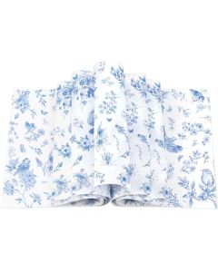 Feifeiya 500 Pcs Floral Wax Paper Sheet for Food Chinoiserie Bird Deli Paper Waterproof Sandwich Wrapping Greaseproof Food Basket Liners for Picnic Party Kitchen Supply 98 x 87inch FloralBlue