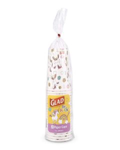 Glad for Kids Unicorn Paper Cups, White Paper Cups with Unicorn Design for Kids Heavy Duty for Everyday Use and All Occasions, 9 Ounces - 20 Count