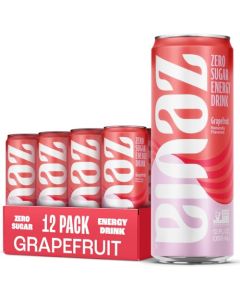Zevia Zero Sugar Energy Drink Grapefruit 12 oz Cans 12Pack Naturally Sweetened NonGMO Project Verified GlutenFree Vegan