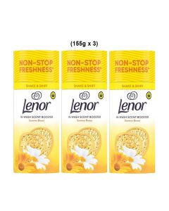 Lenor Summer Breeze In-Wash Scent Booster Beads Pack of 3 (155g x3) – Long Lasting Laundry Perfume Fresh Fragrance Up to 12 Weeks UAE Value Pack