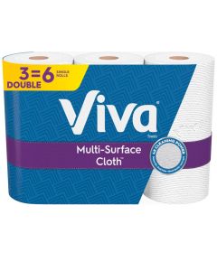 Viva MultiSurface Cloth Paper Towels 3 Double Rolls 110 Sheets Per Roll