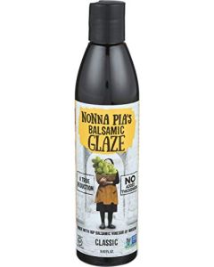 Nonna Pias Classic Balsamic Glaze IGP Certified Balsamic Vinegar Glaze from Modena Thick Velvety Balsamic Glaze Drizzle for Meat Salads Veggies NonGMO GlutenFree 845oz Pack of 1