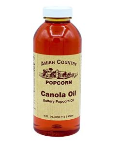 Amish Country Popcorn Butter Flavored Canola Oil 16 oz Old Fashioned NonGMO and Gluten Free 16 oz Jar