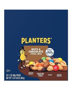 Planters Chocolate Trail Mix Nuts 17 oz Bags Pack of 18