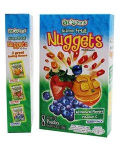 Fruit Juice Nuggets Gift Box Snack 06 ounces 3 Boxes of 8 pack Kosher All Natural Flavors Vitamin C By AuSome