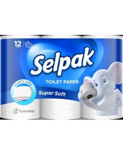 Selpak 3 Ply Toilet Paper 12 Rolls 140 Sheets