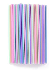 [100 Pcs] Colorful Disposable Plastic Drinking Straws - 8.26" Long & 0.24" Diameter Cute Straws for Juice,Coffee,Milk,Cocktail, Ideal for Bachelorette Party, Birthday Party, Bridal Shower, Baby Shower