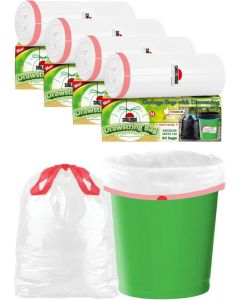 Shalimar 120 Pcs - 8 Gallon Drawstring Garbage Bag, Lavender Fragrance – Leak-Proof Dustbin/Trash/Waste Bags – 48 x 56 cm – Fits 6 to 8 Gallon Bins – White