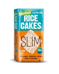 BENLIAN Slim Brown Rice Cakes, Sesame & Salt Flavor, 100g