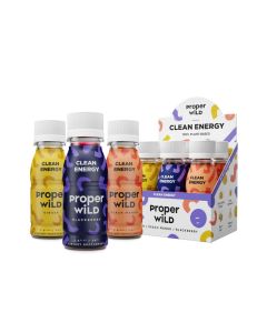 Proper Wild Vegan Energy Shots with LTheanine and Organic Caffeine Clean Plant Based Energy Drink Gluten Free GMO Free Dairy Free Stevia Free Soy Free Originals Variety 25 Fl Oz 6 Pack