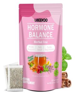 UBEEKOO Hormone Balance Herbal Tea for Women, Caffeine-Free, 30 Tea Bags