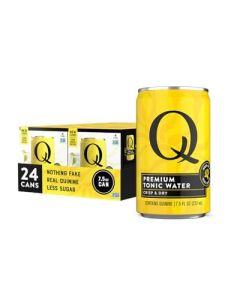Q TONIC WATER with Real Quinine Organic Agave Ideal for Cocktails Mocktails Made with Real Ingredients Perfectly Carbonated Less Sweet 45 Calories per Can 75 Fl oz Pack of 24