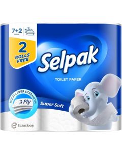 Selpak 3 Ply Toilet Paper 7+2 Rolls 140 Sheets