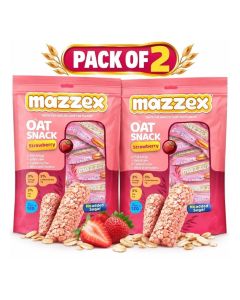 Mazzex Oat Snack Strawberry, 120g Pack of 2 – Healthy Crunchy Oat Snack