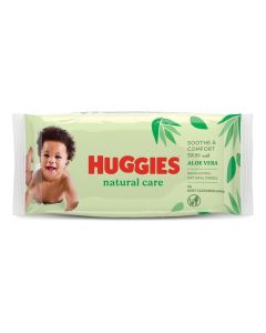 Huggies Natural Baby Wipes, Aloe Vera Wipes, 1 Pack x 56 Wipes