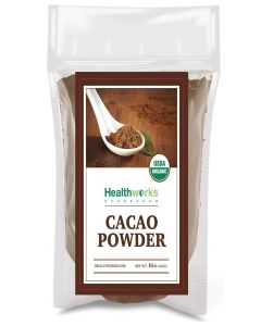 Healthworks Cacao Powder (16 Ounces / 1 Pound) / Cocoa Chocolate Substitute / Certified Organic / Sugar-Free, Keto, Vegan & Non-GMO / Peruvian Bean/Nut Origin / Antioxidant Superfood