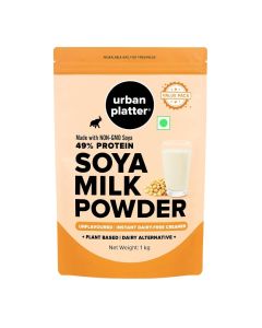 Urban Platter Soya Milk Powder, 1kg (Soy-Based Dairy Alternative / Unsweetened / 49% Protein / Plant-Based / Non GMO)