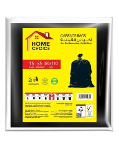 55 Gallons, Pack of 15-Pieces, Size 80x110 cm, Heavy Duty Bio-degradable Garbage Bags Flat, Bin Liners