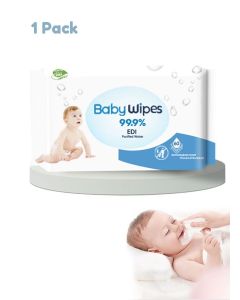 Baby Wet Wipes, 99.9% Water Based Unscented Baby Wipes, Ultra-Mild Cleansing Baby Refresh Wipes for Sensitive Skin, 60 Count (1 Pack)