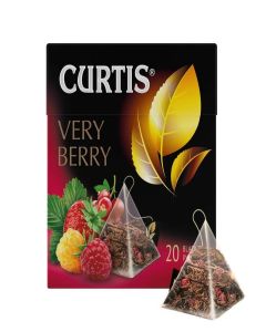 CURTIS TEA Very Berry, Ceylon Black Tea blended with wild berries in individual Pyramids, 20 tea bags