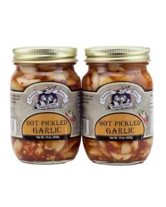 Amish Wedding AllNatural Hot Pickled Garlic 15 Ounces 2 Jars