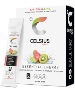 CELSIUS® On-the-Go Powder Sticks Kiwi Guava Lime - Essential Energy Drink Mix (14 Sticks, 2.6 Oz)