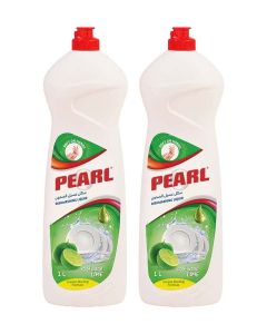 Pearl Dishwash Liquid Lime 2L Promo Pack Strong Grease Removal Dishwashing Soap Soft on Hands Kitchen Cleaner 2 x 1L, 2 L