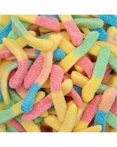Neon Sour Gummy Worms 2Pound Pack Assorted Fruit Flavored Soft Chewy Sour Candy Bulk Colorful Gummies for Candy Buffets Snacking Goodie Bags