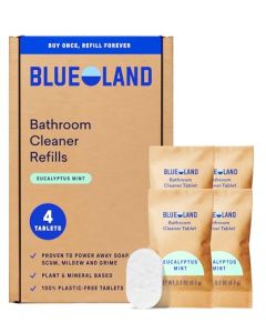 BLUELAND Bathroom Cleaner 4Pack Refill Eucalyptus Mint Scent EcoFriendly Cleaning Supplies 4 x 24 Fl oz