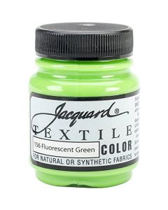 Jacquard Textile Color Fluorescent Green Permanent Fabric Paint for Clothes Furniture Upholstery Shoes or Tote Bags Indoor Outdoor Fabric Paint 225 Oz Jar Upholstery Fabric Paint