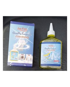 Jue-Fish Enzymatic Stain Remover Liquid – Multi-Purpose Fabric Cleaner for White and Colored Clothes, Removes Coffee, Grease, Ink, Blood, and Sweat Stains While Keeping Fabrics Soft, Clean, and Fresh Smelling All Day
