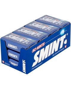 Smint XL Peppermint - Extra-large sugar-free mints - Long-lasting freshness anytime and anywhere - Gluten-free and vegan, 12-tin multipack (50 mints per tin)