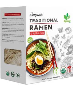 Big Green Organic Food Organic Traditional Ramen - USDA Organic, Non-GMO, Vegan, Air-Dried Noodles (10.5 oz)