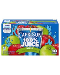 Capri Sun 100 Juice from Concentrate Juice Boxes 10 Pouches for School Lunches and OntheGo Hydration Apple with Added Ingredients All Natural Ingredients 6 oz