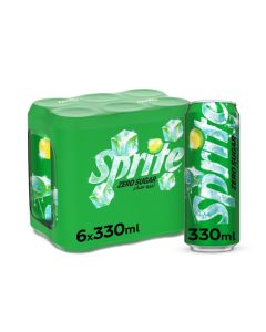 Zero Sugar Lemon Lime Soft Drink Cans, 6 x 330ml