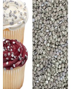Silver Sequin Confetti Sprinkles for Cakes and Cupcakes 4 oz
