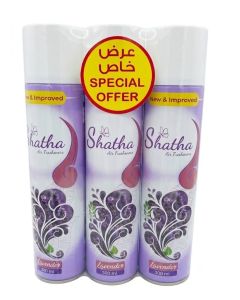Shatha Air Freshener Lavender 3x300ml Pack / Long Lasting Home Fragrance